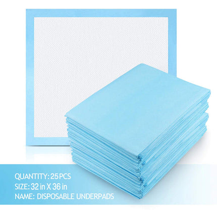 Buyockss Incontinence Pads for Bed, 80 x 90 cm, Waterproof, 25 Pack, Absorbent Disposable Changing Mat, Strong Absorbency