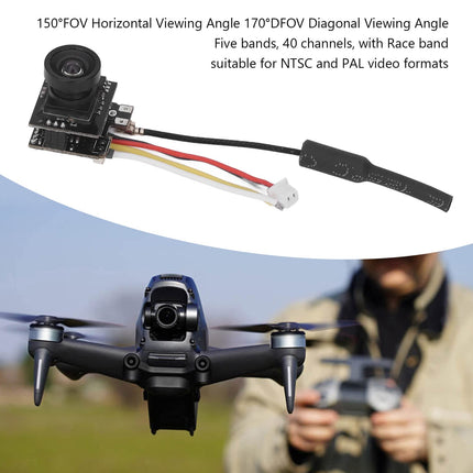 Alomejor AIO FPV Camera Wireless Video Transmitter with 800TVL HD Micro Cam for NTSC PAL Drones Racing Cars FPV Goggles Screens