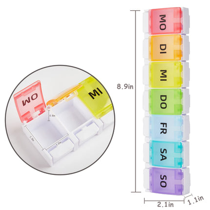 GeekerChip 7-day pill box, 7-day pill box, easy to open, convenient and comfortable (German version)