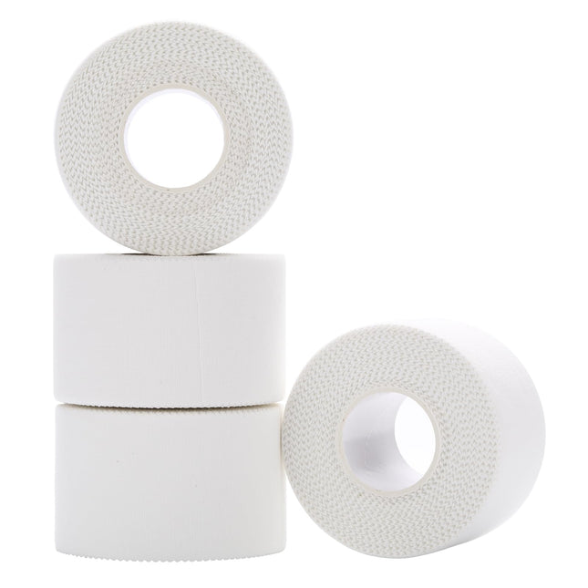 4 rolls of sports tape white, 3.8cm x 10m tape sports tape bandage football tape medical tape finger tape tape tape for football volleyball all sports - strong adhesion, tearable &amp; skin-friendly