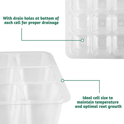 flintronic 5 Pack 60 Cell Indoor Greenhouse Propagator, Mini Greenhouse Propagation Set, Greenhouse Propagator with Lid and Ventilation, 10 Plant Markers, Propagation Tray for Gardens and Vegetable Gardens