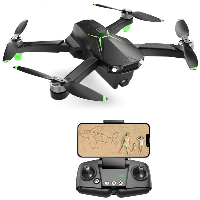 Loolinn | Drone with 4K camera as a gift for adults and children over 12 years - Under 250g, 4K photos, 2K videos, intelligent GPS return flight, certified C0 certificate (gift idea)
