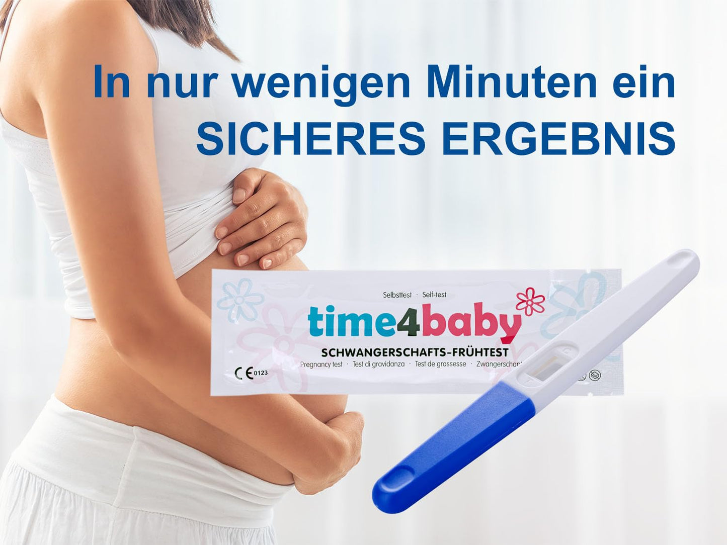 5 x Time4Baby Mittelstrahl Schwangerschaftstest I Frühschwangerschaftstest I Schwangerschaftstest Frühtest I 6 Tage vor dem Ausbleiben der Periode testen