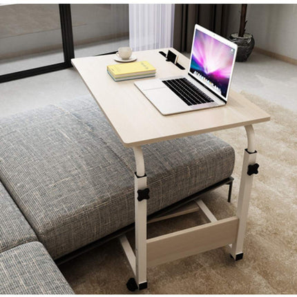 Adjustable bedside table with lockable wheels – movable rolling tray for bedridden elderly people, reading, eating – height-adjustable bedside table