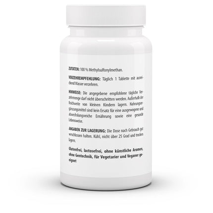 vitaworld MSM 1000, vegan, 1000 mg per tablet, 120 tablets