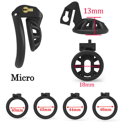 BDSMAGE Chastity Cage Male small, penis cage with 4 cock rings extreme, sex toy for men, chastity cage for men, chastity belt for men, cock cage slave sex toy extreme (micro)