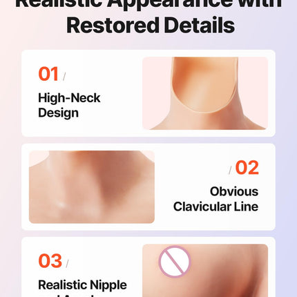 VEVOR Silicone Breast Forms, Cup Size D, Realistic Skin, Filled with Cotton and Silk, High Elasticity, for Crossdresser, Transgender, Amateur, Cosplay, Drag Queen, Skin Color