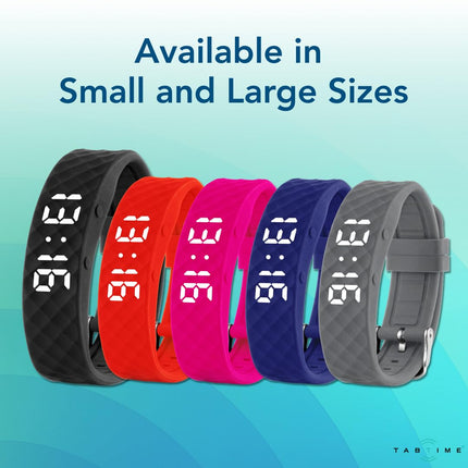 Vibration alarm reminder watch (instructions in German) – up to 10 personal alarms or pill reminders per day (large, black)