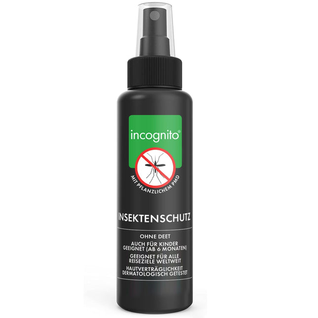 Incognito Insect Repellent Spray, 100ml - Natural DEET Free, Shields from Wide Range of Biting Insects. Clinically proven protection from Ticks &amp; Dengue carrying mosquitoes, Organic Mosquito Repellent