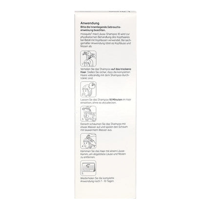 Mosquito med Lice Shampoo 10, 2 x 200 ml | Combats head lice and nits | Practical application | Lice remedy | Family size | Value pack plus Pharma Perle giveaway (2 x 200 ml)