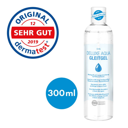 EIS Lubricant 'Deluxe Aqua Lubricant' 300 ml | Water-based lubricant | Erotic gel for men and women | Skin-friendly, extra-sensitive lubricant | Compatible with condoms | Neutral