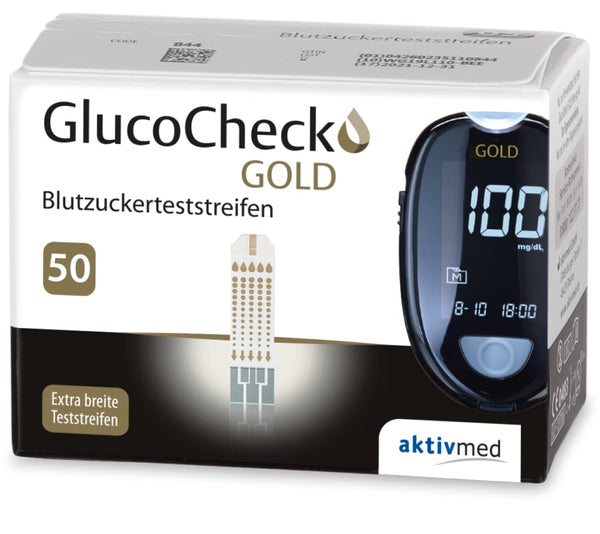 GlucoCheck GOLD blood glucose test strips (50 strips), for monitoring blood glucose levels…