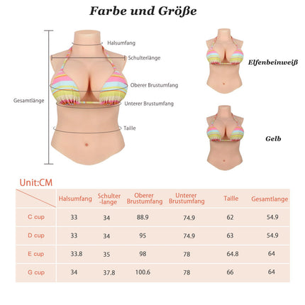 CYOMI Silicone Breast Forms Realistic Half Body Style Breastplates for Crossdresser Transgender Cosplay CG Cup