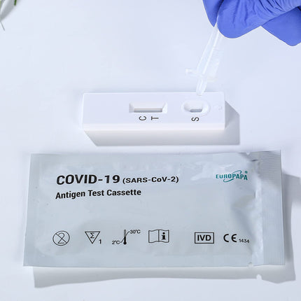 EUROPAPA® 10x Corona lay test self-test Covid-19 antigen test for SARS-CoV-2 rapid test for self-testing test cassette sample swab antigen extract individually packaged