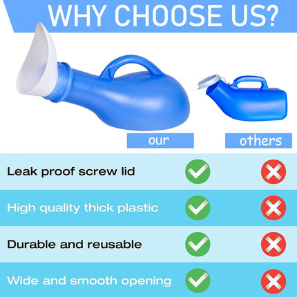Urine bottles 1000ML urine bottle for men women portable pee bottle urine bottle holder with lid unisex urine bottle urine collection container for on the go and at home