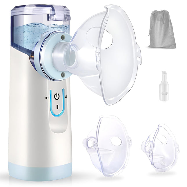 Inhalers for adults nebulizer inhaler children, quiet portable mesh nebulizer inhaler set USB rechargeable with mouthpiece and masks