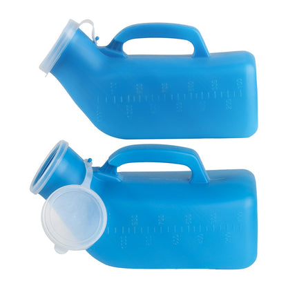 2 PCS Urinal Bottles for Men, 1.2L Urinal Urine Bottle for Men, Portable Pee Bottle for Men, Plastic Urine Container Reusable Leak-Proof for Travel Camping On the Go