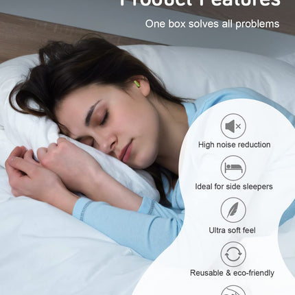 HUFFBIO Density Adaptive Acoustic Foam Earplugs for Sleeping - Laboratory-Tested 36dB Sound Attenuation, Hypoallergenic &amp; Breathable for Side Sleepers, Travel, Office
