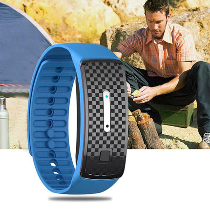 Ultrasonic Mosquito Repellent Bracelet, Waterproof Anti-Mosquito Band, Ultrasonic Mosquito Repellent Bracelets Anti-Mosquito Band for Children Adults Reusable, Blue