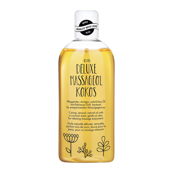 ICE Deluxe Massage Oil | Erotic massage oil for sensual moments | Erotic wellness &amp; massage with coconut aroma | Intimate body oil for partner massages &amp; foreplay | Relaxing &amp; warming | 250 ml