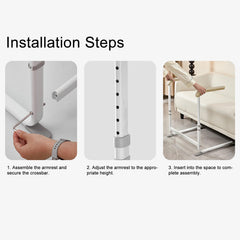 SEVEWAGE Chr Couch Riser, 6-way height adjustable, non-slip couch lifting aid for the mobility of elderly people and daily standing and sitting, with TPE handles