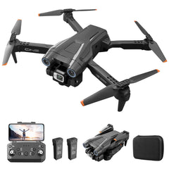 Drone with 4K Camera, Foldable RC Drone RC Quadcopter with 1080P HD Dual Camera, FPV Transmission, 2 Batteries, Gesture Control, Altitude Hold, One-Key Takeoff/Landing 3D Flips for Beginners (Black)