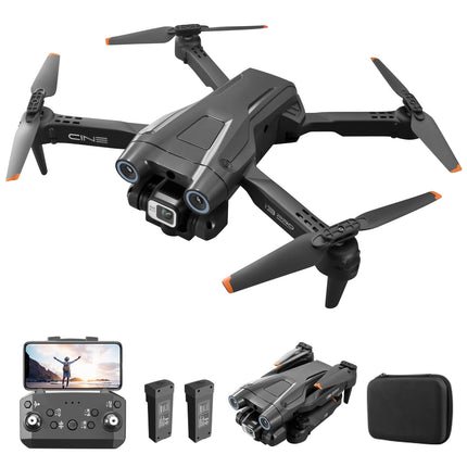 Drone with 4K Camera, Foldable RC Drone RC Quadcopter with 1080P HD Dual Camera, FPV Transmission, 2 Batteries, Gesture Control, Altitude Hold, One-Key Takeoff/Landing 3D Flips for Beginners (Black)
