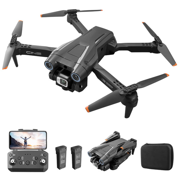 Drone with 4K Camera, Foldable RC Drone RC Quadcopter with 1080P HD Dual Camera, FPV Transmission, 2 Batteries, Gesture Control, Altitude Hold, One-Key Takeoff/Landing 3D Flips for Beginners (Black)