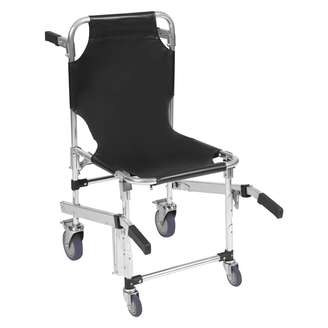 VonVVer Stair Chair for Seniors, Foldable, 160KG Load Capacity - Evacuation Chair for Stairs with Safety Belts, Stair Lift, Stair Climber, Wheelchair, Emergency Stair Climbing Wheelchair (Black)