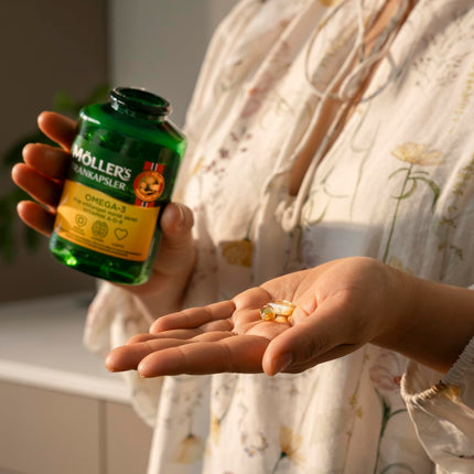 Moller's ® | Cod Liver Oil Capsules | Omega-3 fatty acids DHA &amp; EPA, Contains vitamins A, D &amp; E, Supports immune system, heart function, brain function &amp; vision | 160 Capsules