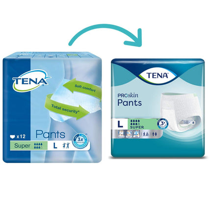 Tena Pants Super Large for severe bladder weakness, 12 pieces, 4-pack (4 x 12 pieces)