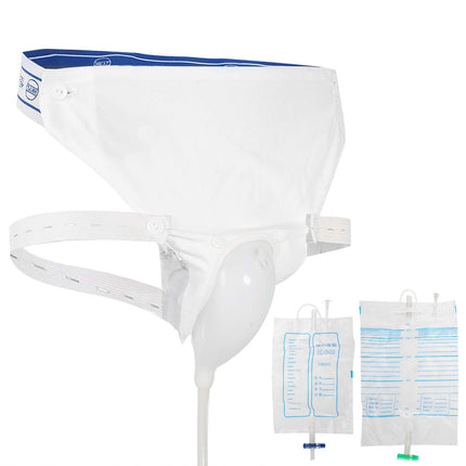 Reusable Male Female Urine Bag, Urine Collector Silicone Urinal Adult Man Woman Elderly Pee Bag Urinal with Urine Bags Portable, Outdoor Use (Elderly Men Type)