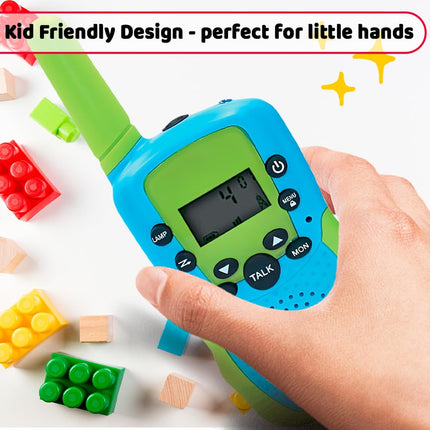 Maxlife Walkie Talkie Kids Blue-Green MXWT-200 - Secure 8 Channels - Walkie Talkie Set of 2 - Long-Range Walkie Talkie - Outdoor Games for Kids - Toys for Ages 3 and Up - Gifts for Kids