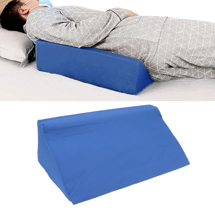 Cosiki Wedge Pillow Bed Body Side Wedge Pillow, Vein Pillow Leg Elevation Pillow, Blue Hidden Zipper Wedge Pillow Side Sleeper Washable Mattress Wedge (50 * 25 * 15cm)