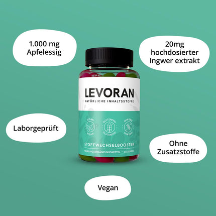 Levoran Metabolism Booster Gummies, vegan, gluten-free