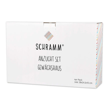 Schramm® 4 piece cultivation set greenhouse cultivation tray pots indoor greenhouse 38.5 x 24 x 7 cm for 96 cultivation pots cultivation set mini greenhouse black
