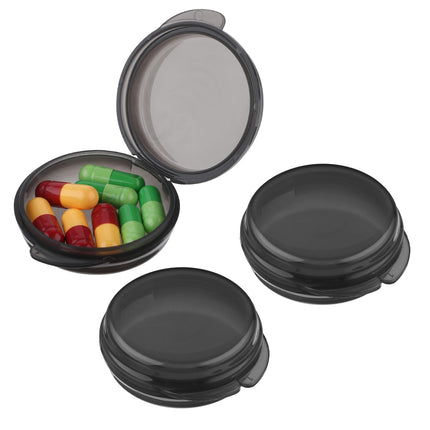 WLLHYF Small Pill Box 3 Pack Mini Pill Organizer Portable Travel Pill Container Daily Pill Box Medicine Vitamin Cod Liver Oil Storage Box Bag Purse for Home Work (Set 1)