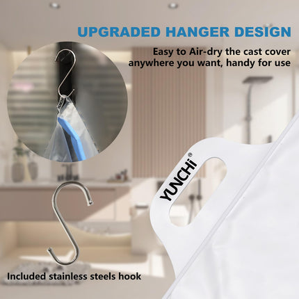 YUNCHI Shower Protector Leg Long Adult Anti Slip XL Cast Protector Waterproof Reusable Bandage Protector for Orthosis Blocks Fixator Thigh Knee Plaster Cast Bandages (Long Leg Protector XL)
