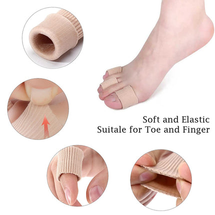 2 Pieces Cuttable Silicone Toe Protector Toe Cushion Tube Bandage Soft Gel Finger Protector Toe Caps Pad for Corns Remover, Callus Cushion, Bunion, Calluses (For Middle Toes -15CM)