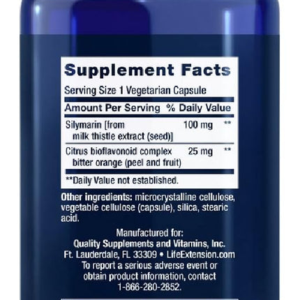 Life Extension - Silymarin 100 mg | Liver Health Support and Antioxidant Protection - 90 Capsules