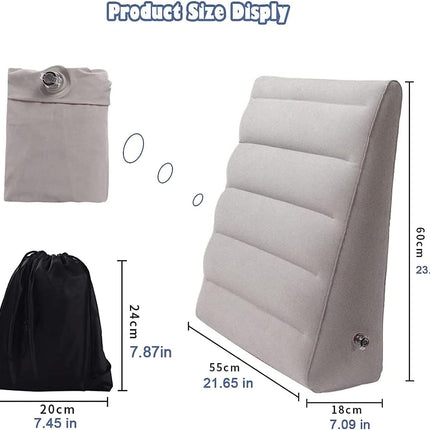 MShengM Inflatable Wedge Pillow - Lightweight and Portable Travel Wedge Pillow for Sleeping, Reading, Post-Surgery and Leg Elevation, Triangular Pillow with Washable Cover, Sleeping Wedge Pillow