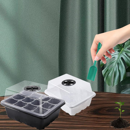Meijunter Indoor Greenhouse Propagator 6pcs 72 Cells Mini Plant Greenhouse Indoor Greenhouse Seedling Hole Breathable Seed Grower Transparent Cover Nursery Box