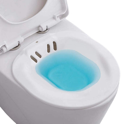 Sitz bath for the toilet - Bidet insert for the toilet - Portable sitz bath for hemorrhoid treatment, postpartum care, pregnant women and the elderly - Avoid squats (approx. 2.2 liters)