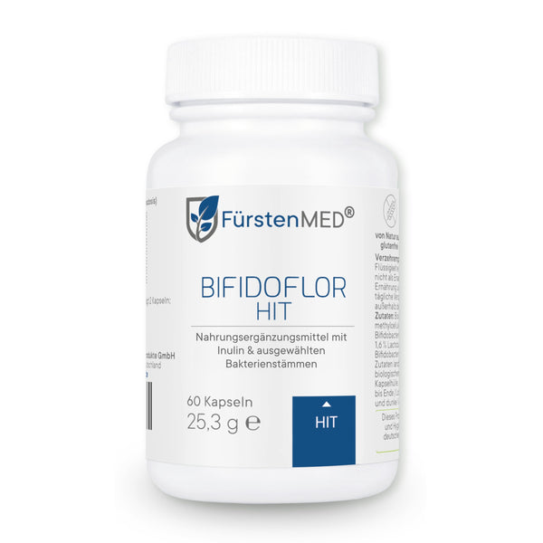 FürstenMED® Bifidoflor HIT - Lactobacillus and Bifidobacterium Capsules for Histamine Intolerance - 60 Gastro-Resistant Capsules with Inulin - Laboratory Tested, Vegan and No Additives