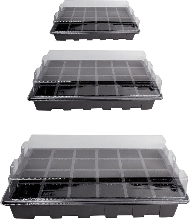 24 seed trays with humidity dome and cell insert, 10 pieces, 240 cells, mini seed starter, for growing healthy plants, durable
