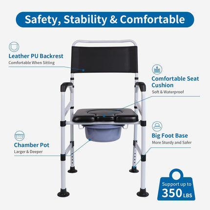 EOSPRIM height-adjustable toilet chairs, mobile toilet chairs for seniors, raised toilet seats with armrests, raised toilet seats for seniors, shower chairs, shower chair seats with armrests