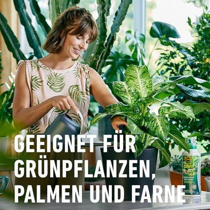 COMPO Green Plant Fertilizer and Palm Fertilizer – Special liquid fertilizer for all indoor, balcony, and patio plants – 1 liter