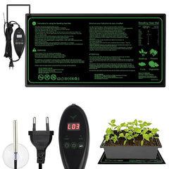 CJBIN Plant Heating Mat with Thermostat, 30W Plant Heating Mat, Waterproof Indoor Greenhouse Heating Mat for Seedlings, Heating Mat for Plants, Greenhouse and Reptiles, 20 * 10in