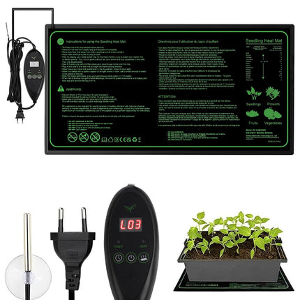 CJBIN Plant Heating Mat with Thermostat, 30W Plant Heating Mat, Waterproof Indoor Greenhouse Heating Mat for Seedlings, Heating Mat for Plants, Greenhouse and Reptiles, 20 * 10in