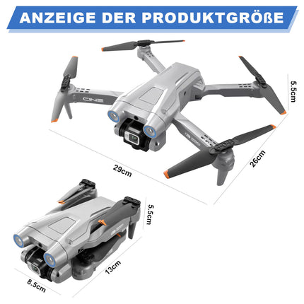 Drone with 4K Camera, Foldable RC Drone RC Quadcopter with 1080P HD Dual Camera, FPV Transmission, 2 Batteries, Gesture Control, Altitude Hold, One-Key Takeoff/Landing 3D Flips for Beginners (Gray)